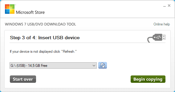 Windows 7 USB/DVD Download Tool. Выберите нужную флешку
