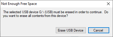 Windows 7 USB/DVD Download Tool. Erase USB Device