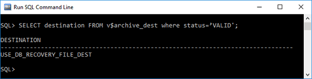SQL Command Line: пути к папкам, где хранятся архивные журналы 