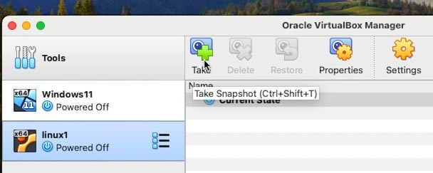 VirtualBox: Take Snapshots VirtualBox: Take Snapshots