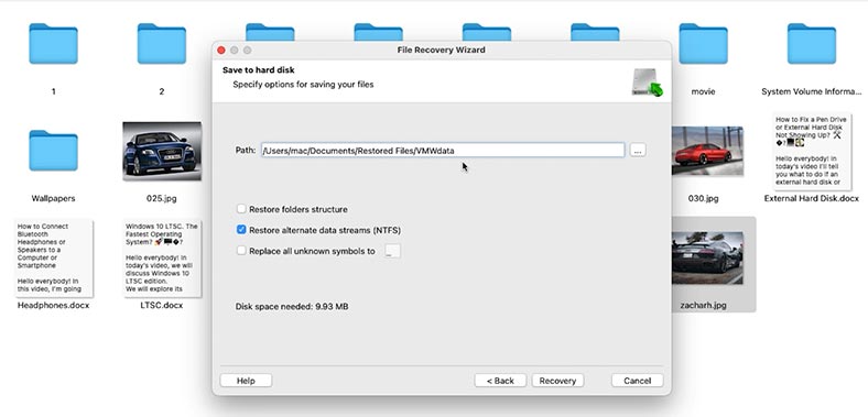 Hetman Partition Recovery: укажите путь для восстановления файлов Hetman Partition Recovery: укажите путь для восстановления файлов