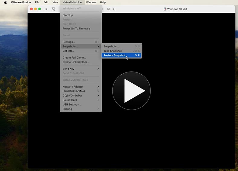 Выберите последний рабочий снимок и нажмите - Restore Snapshot Выберите последний рабочий снимок и нажмите - Restore Snapshot