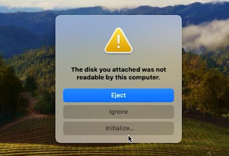 Ошибка: macOS не может открыть Linux накопитель