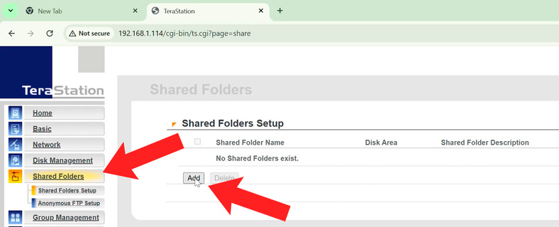 Для создания сетевой папки перейдите к настройке – Shared folders