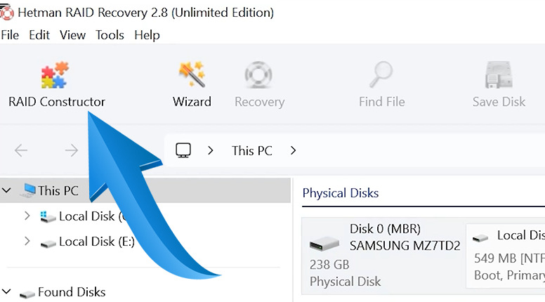 Hetman RAID Recovery: RAID constructor