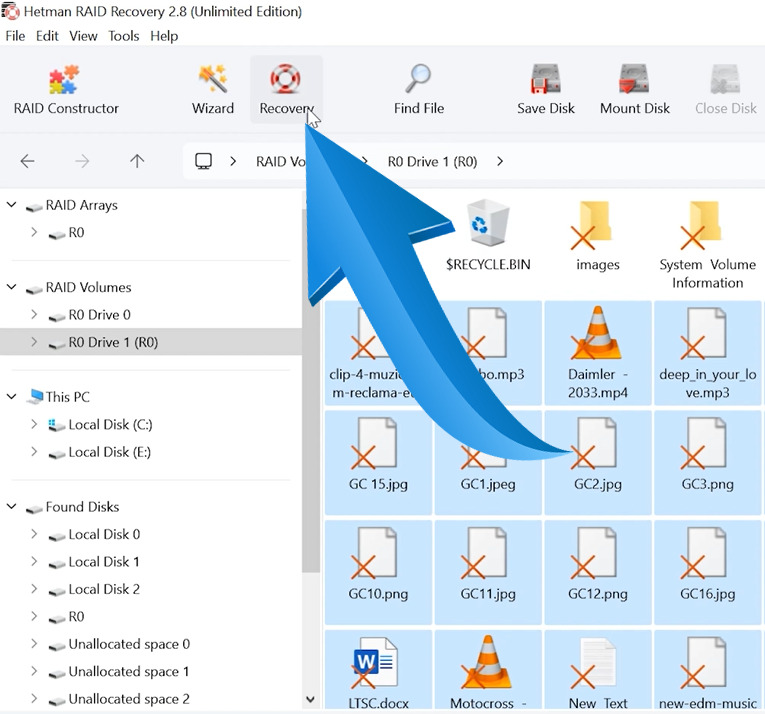 Hetman RAID Recovery: recovering lost files from the disk array
