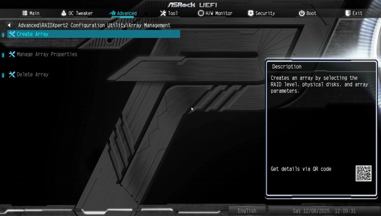 UEFI: Array Management - Create Array