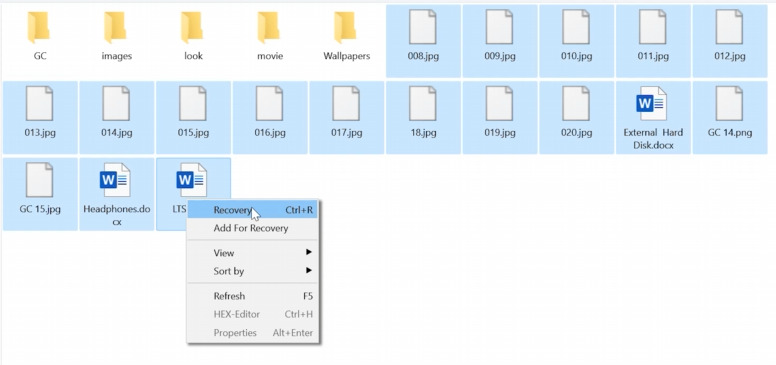 Hetman RAID Recovery: mark items to recover and click – Recover