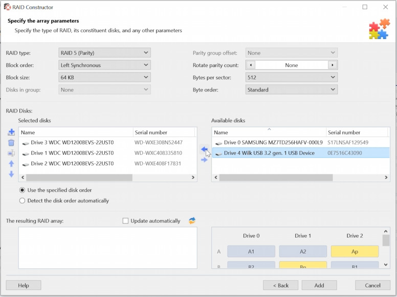 Hetman RAID Recovery: add the disks that comprised the array Hetman RAID Recovery: add the disks that comprised the array
