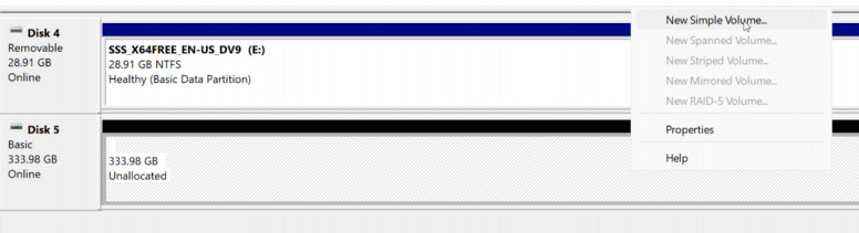 Windows Storage Spaces: creating a partition on the disk pool Windows Storage Spaces: creating a partition on the disk pool