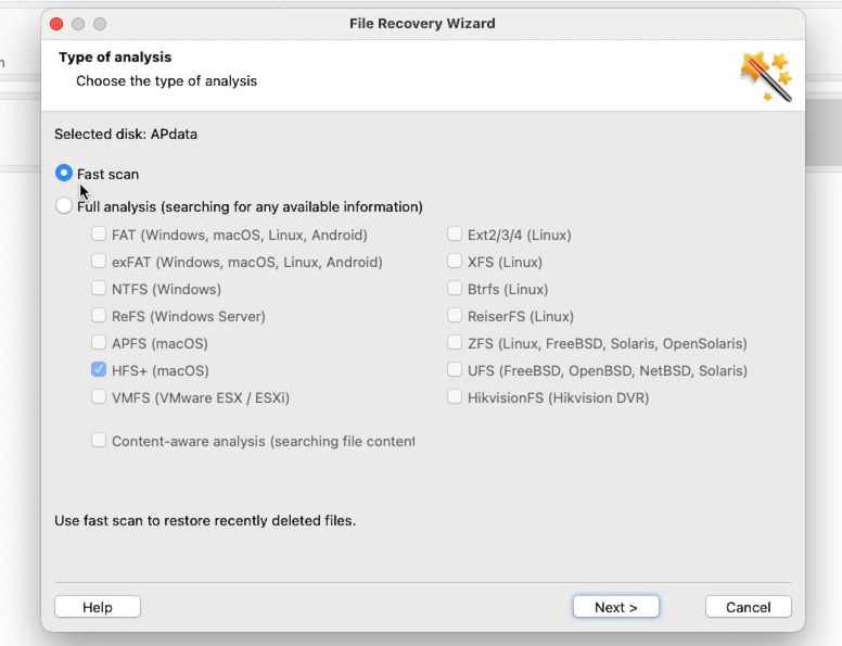 Hetman RAID Recovery: scansione rapida del disco
