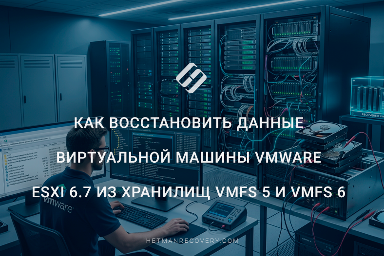 Как восстановить данные виртуальной машины VMware ESXi 6.7 из хранилищ VMFS 5 и VMFS 6
