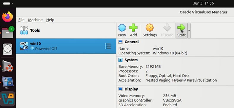 Oracle VirtualBox: старт віртуальної машини