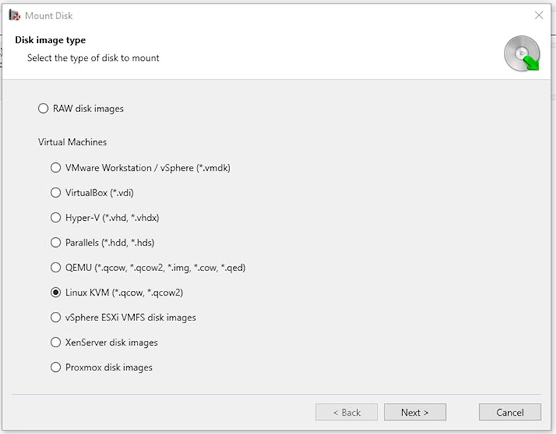 Hetman Partition Recovery: функція монтування дисків віртуальних машин