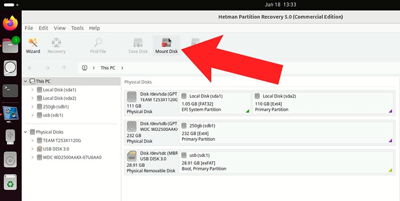 Hetman Partition Recovery: монтувати диск