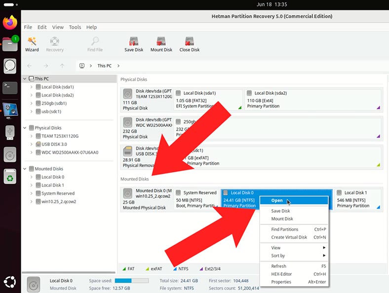 Hetman Partition Recovery: відкрити диск віртуальної машини