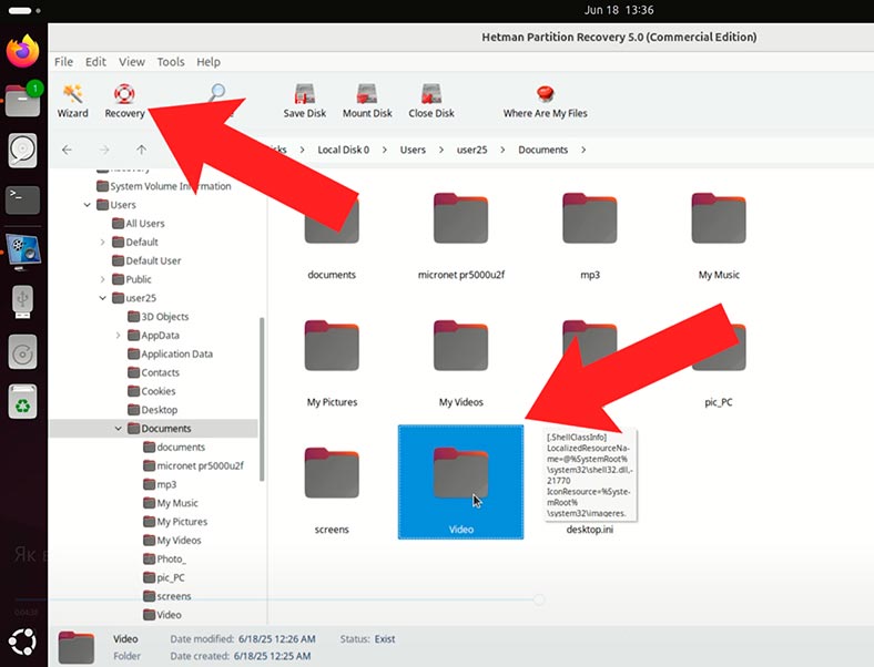 Hetman Partition Recovery: відновлення папки диска KVM