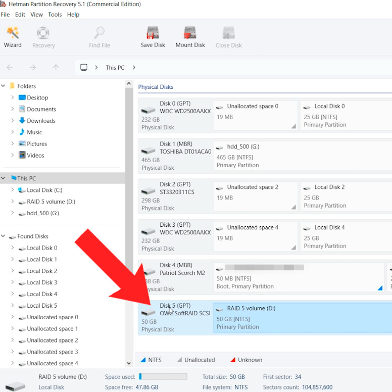 Hetman Partition Recovery: SoftRAID disk partition Hetman Partition Recovery: SoftRAID disk partition