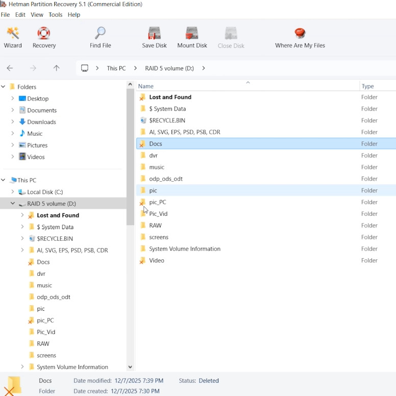 Hetman Partition Recovery: recovered data from SoftRAID disk partition Hetman Partition Recovery: recovered data from SoftRAID disk partition