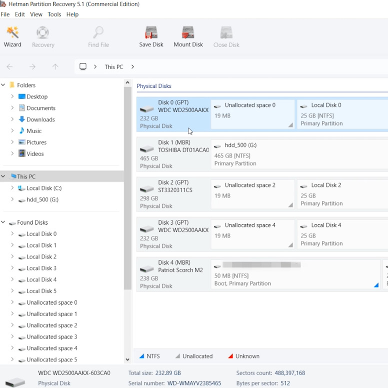 Hetman Partition Recovery: disks that were part of the SoftRAID disk partition Hetman Partition Recovery: disks that were part of the SoftRAID disk partition