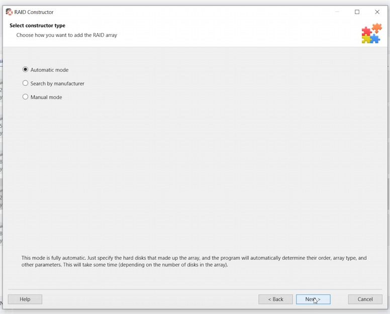 Hetman RAID Recovery: RAID builder automatic mode Hetman RAID Recovery: RAID builder automatic mode