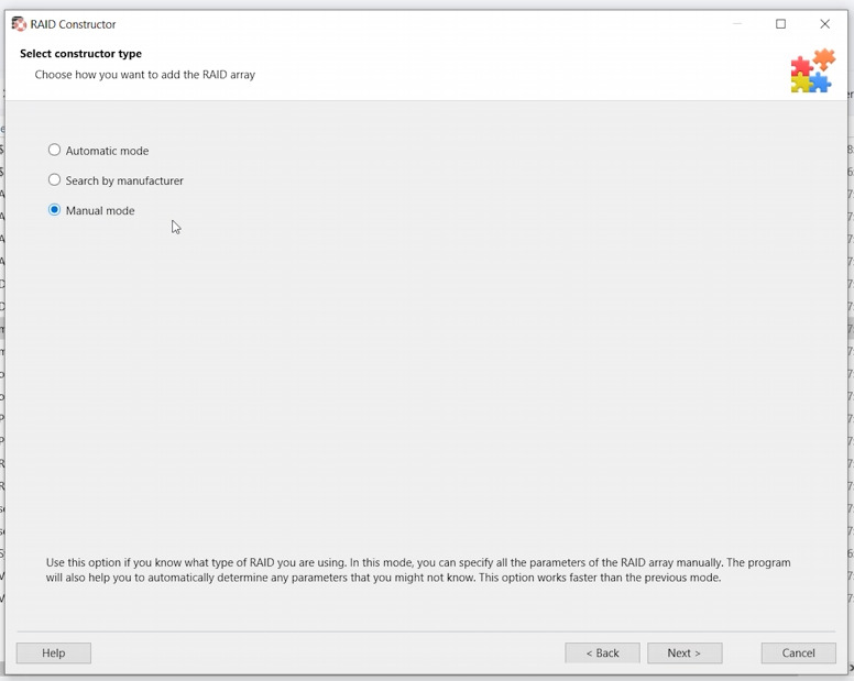 Hetman RAID Recovery: RAID builder manual mode Hetman RAID Recovery: RAID builder manual mode