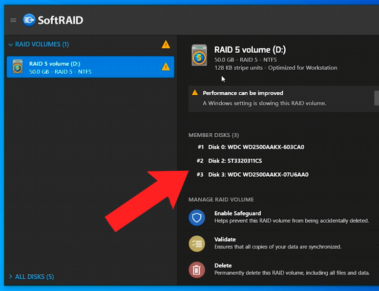 SoftRAID: disk order of the array SoftRAID: disk order of the array