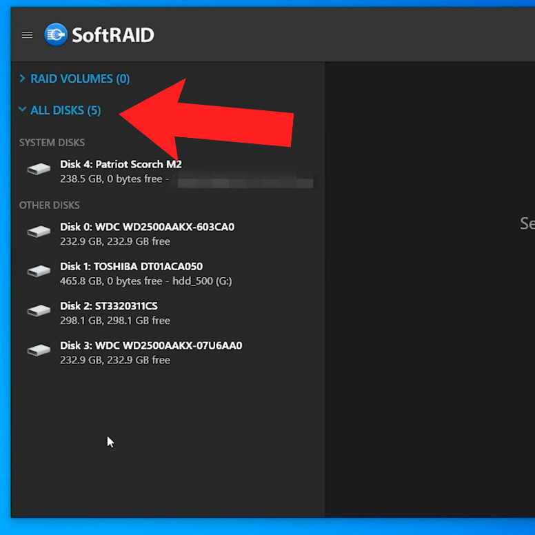 SoftRAID: all disks SoftRAID: all disks