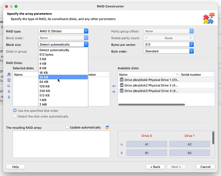 Hetman RAID Recovery: configure array parameters in the RAID constructor Hetman RAID Recovery: configure array parameters in the RAID constructor