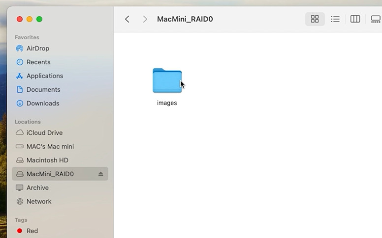 Newly created RAID 0 array Newly created RAID 0 array
