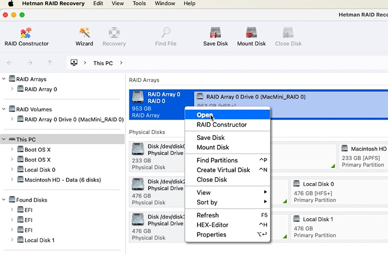 Hetman RAID Recovery: open the array reconstructed by the constructor Hetman RAID Recovery: open the array reconstructed by the constructor