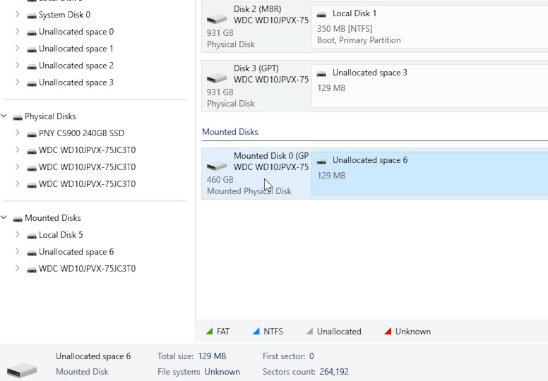 Hetman RAID Recovery: mounted disk image