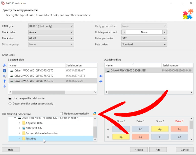 Hetman RAID Recovery: Raid Constructor - The resulting RAID array