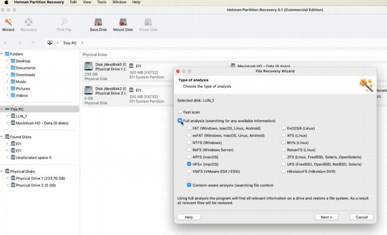 Hetman Partition Recovery: Full Analysis of the LUN disk Hetman Partition Recovery: Full Analysis of the LUN disk