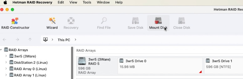 Hetman RAID Recovery: mounting a virtual disk Hetman RAID Recovery: mounting a virtual disk