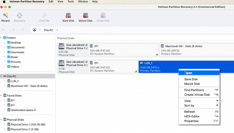 Hetman Partition Recovery: scanning after accidental deletion or formatting of data on a LUN Hetman Partition Recovery: scanning after accidental deletion or formatting of data on a LUN