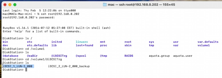 Display of the newly created virtual LUN disk in DSM Display of the newly created virtual LUN disk in DSM