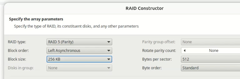 Hetman RAID Recovery: إعدادات مُنشئ RAID Hetman RAID Recovery: إعدادات مُنشئ RAID
