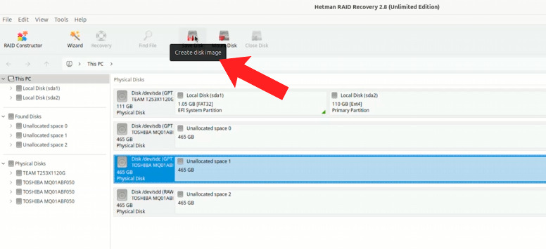 Hetman RAID Recovery: إنشاء صورة للأقراص غير القابلة للوصول Hetman RAID Recovery: إنشاء صورة للأقراص غير القابلة للوصول