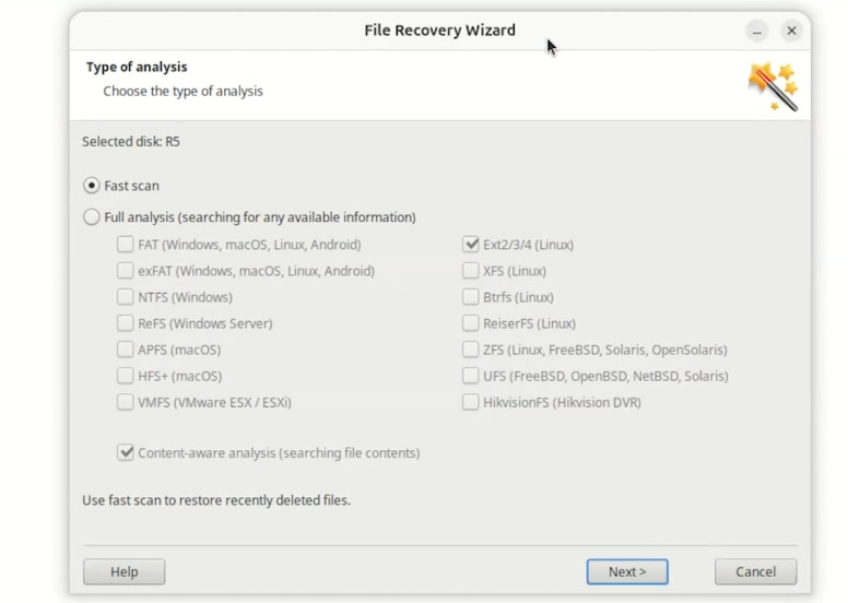 Hetman Partition Recovery: يُنصح باستخدام وضع الفحص السريع Hetman Partition Recovery: يُنصح باستخدام وضع الفحص السريع