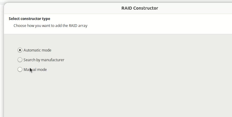 Hetman RAID Recovery: وضع استرداد المصفوفة اليدوي Hetman RAID Recovery: وضع استرداد المصفوفة اليدوي