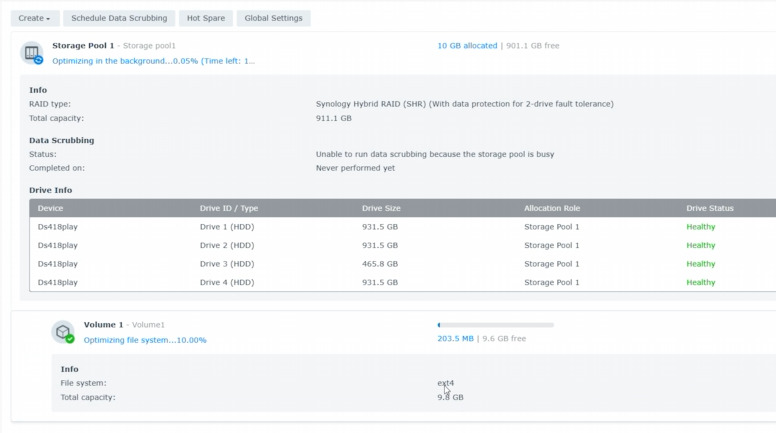 Creating a Storage Pool and volume