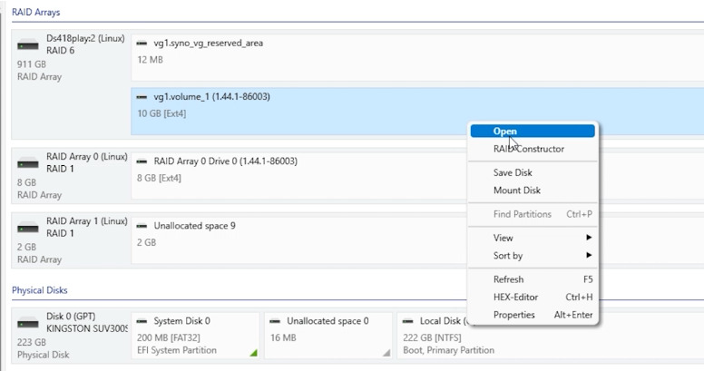 Hetman RAID Recovery: Select the RAID array