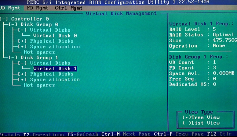 PERC 6/i: Virtual Disks (Виртуальные диски) PERC 6/i: Virtual Disks (Виртуальные диски)