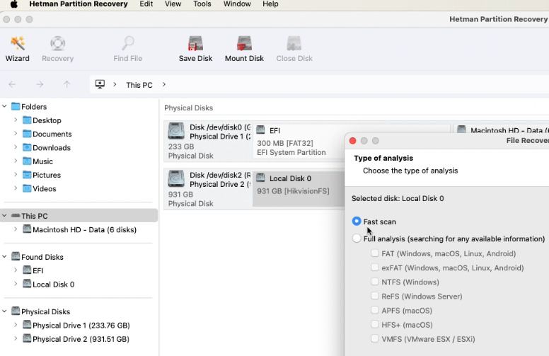 Hetman Partition Recovery: Fast scan mode Hetman Partition Recovery: Fast scan mode