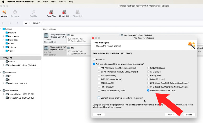 Hetman Partition Recovery: select Full Scan mode Hetman Partition Recovery: select Full Scan mode