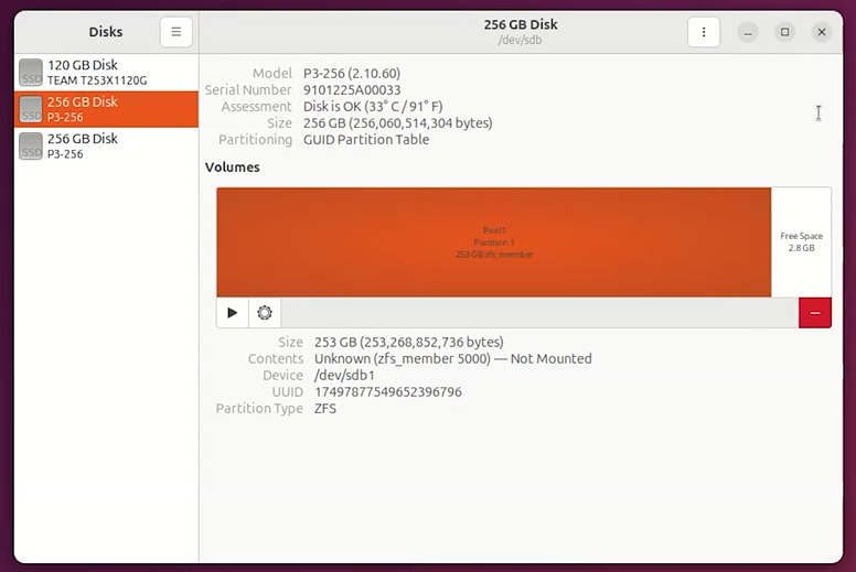 Drives appear in Ubuntu Disks utility