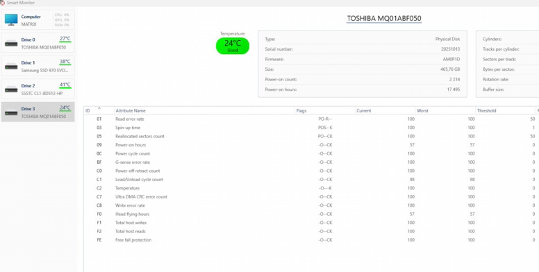 Hetman RAID Recovery: Monitorowanie SMART