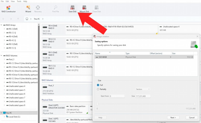 Hetman RAID Recovery: creating ZFS pool image Hetman RAID Recovery: creating ZFS pool image