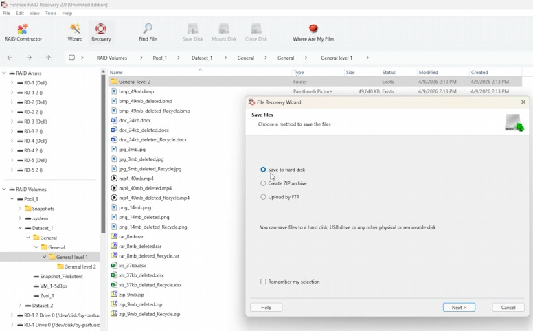 Hetman RAID Recovery: saving recovered ZFS pool data Hetman RAID Recovery: saving recovered ZFS pool data